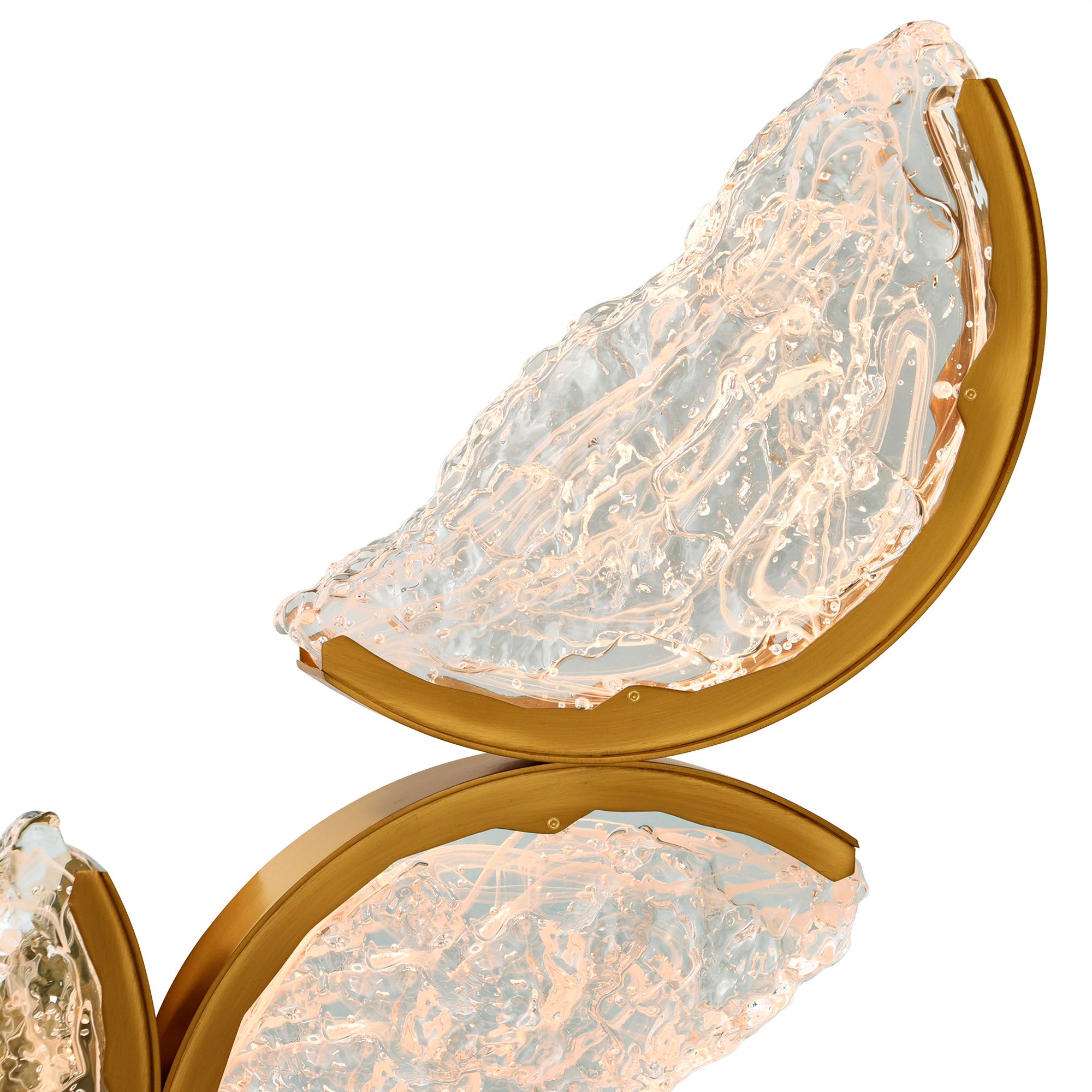 Image 6 Moon Integrated LED 54in Brass Chandelier with Handcrafted Glass more views