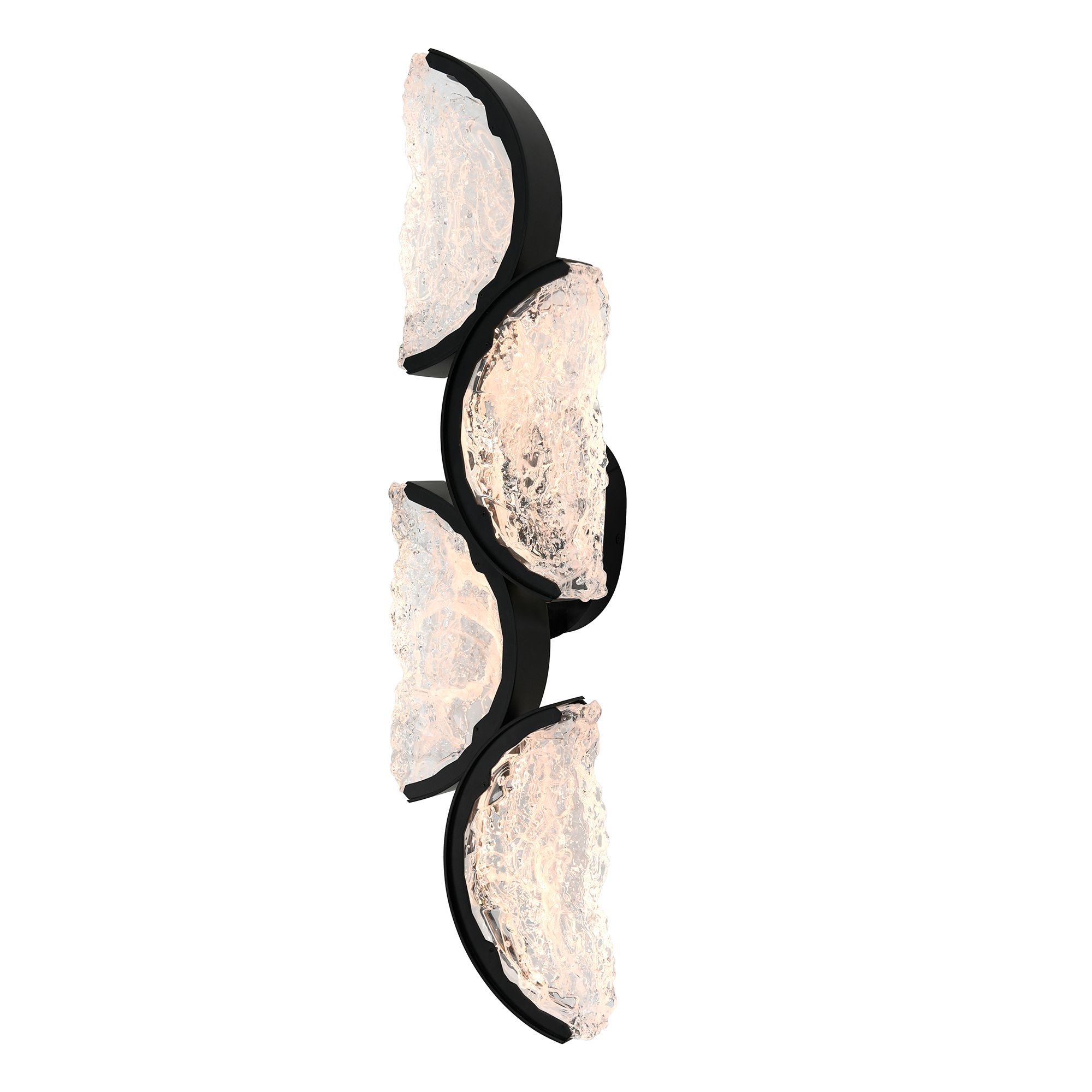Image 2 Moon Integrated LED 8in Black Wall Light with Handcrafted Glass more views