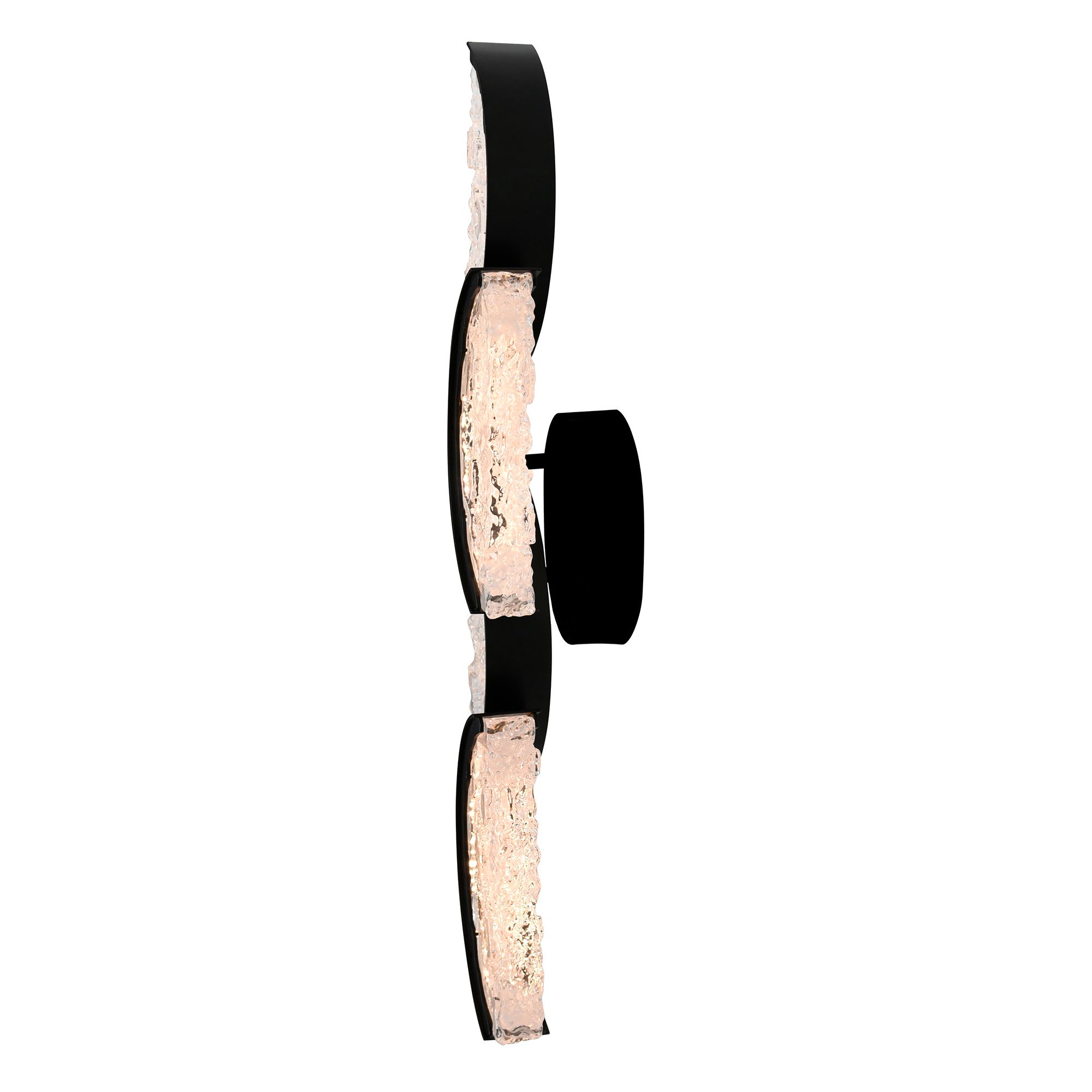 Image 3 Moon Integrated LED 8in Black Wall Light with Handcrafted Glass more views