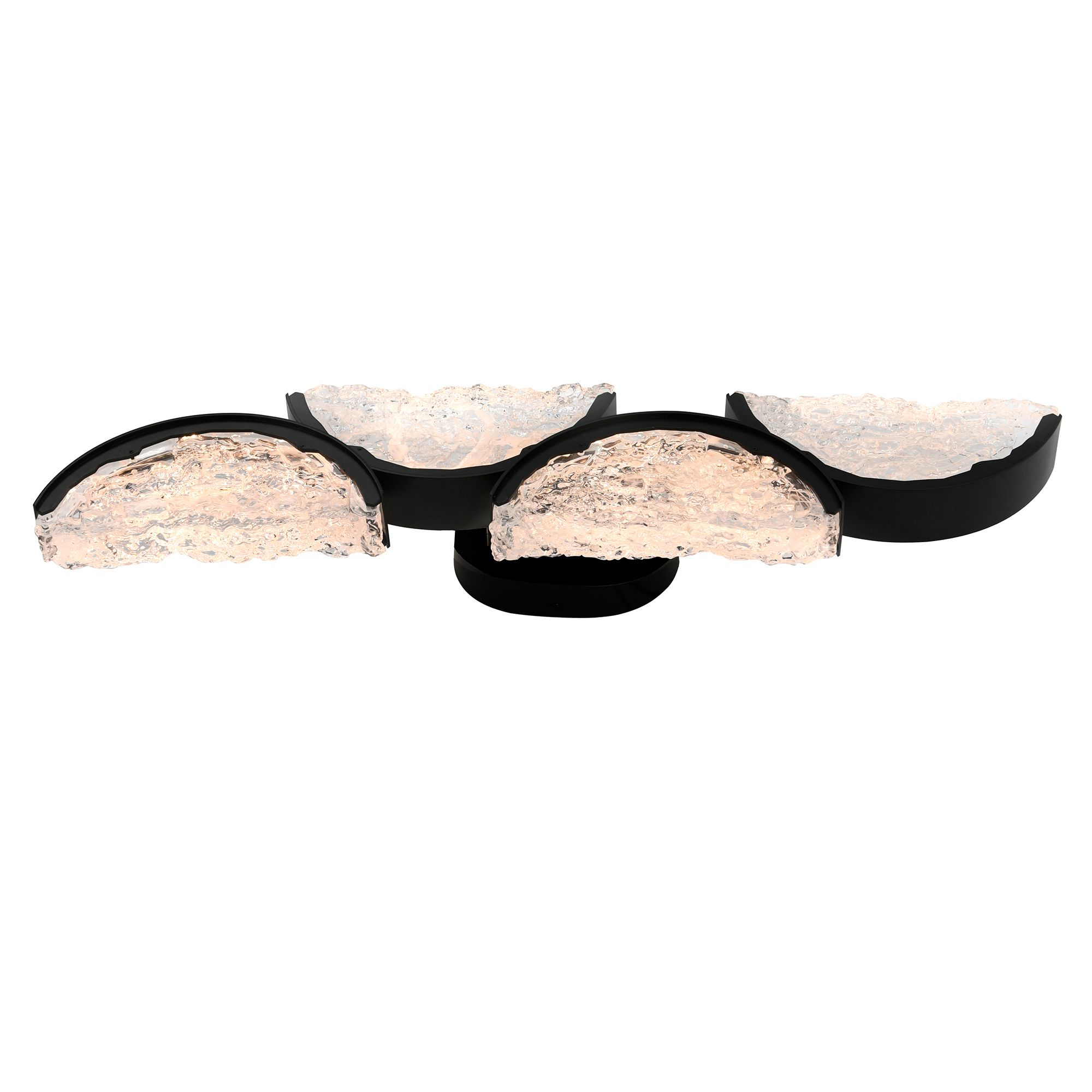 Image 5 Moon Integrated LED 8in Black Wall Light with Handcrafted Glass more views
