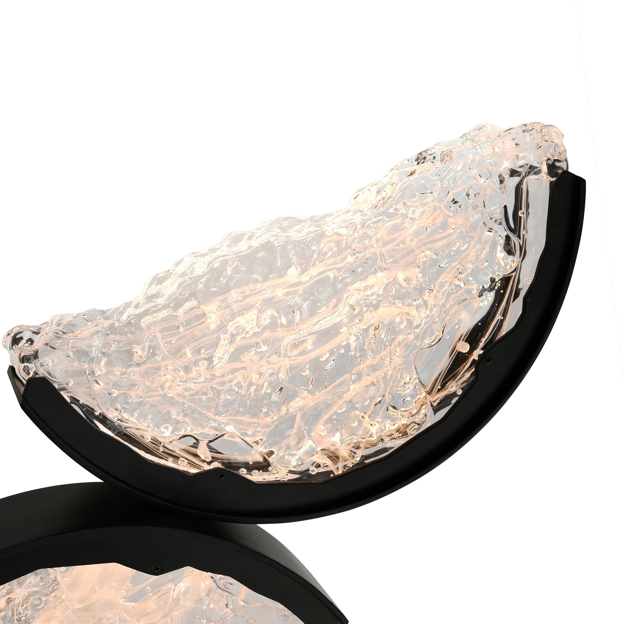 Image 6 Moon Integrated LED 8in Black Wall Light with Handcrafted Glass more views