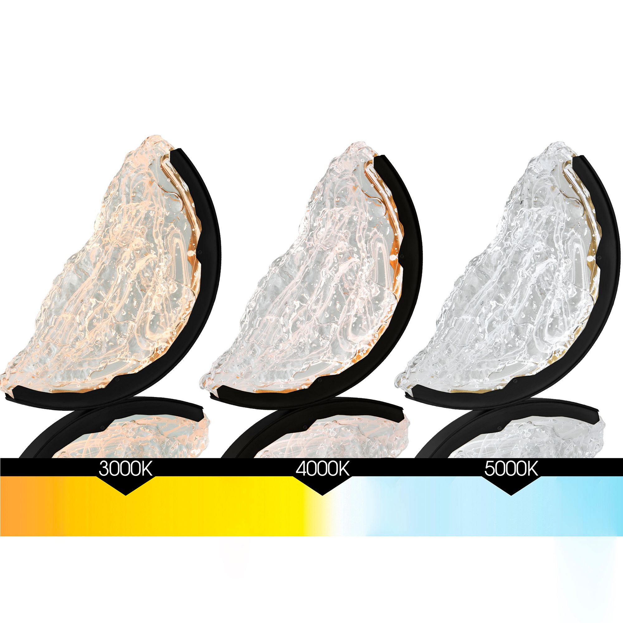 Image 7 Moon Integrated LED 8in Black Wall Light with Handcrafted Glass more views