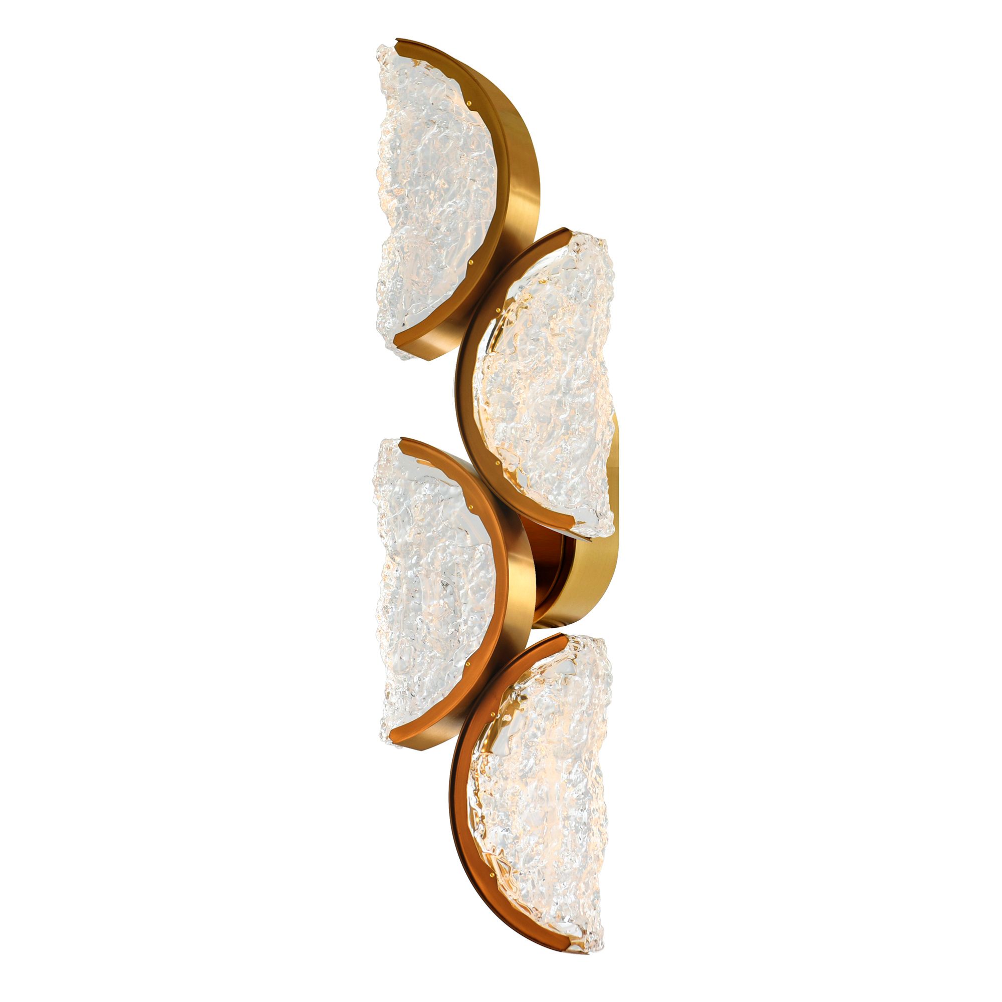 Image 2 Moon Integrated LED 8in Brass Wall Light with Handcrafted Glass more views