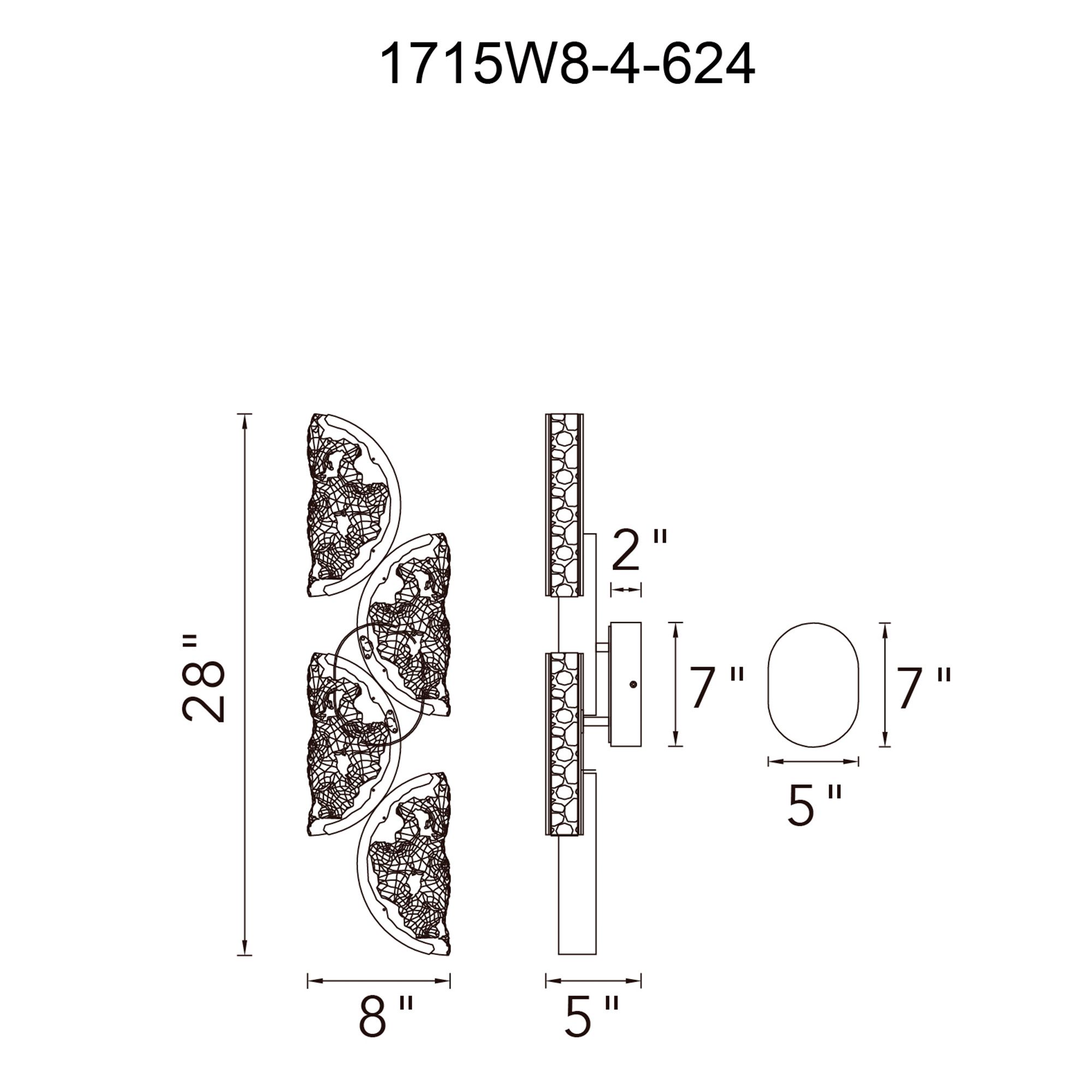 Moon Integrated LED 8in Brass Wall Light with Handcrafted Glass