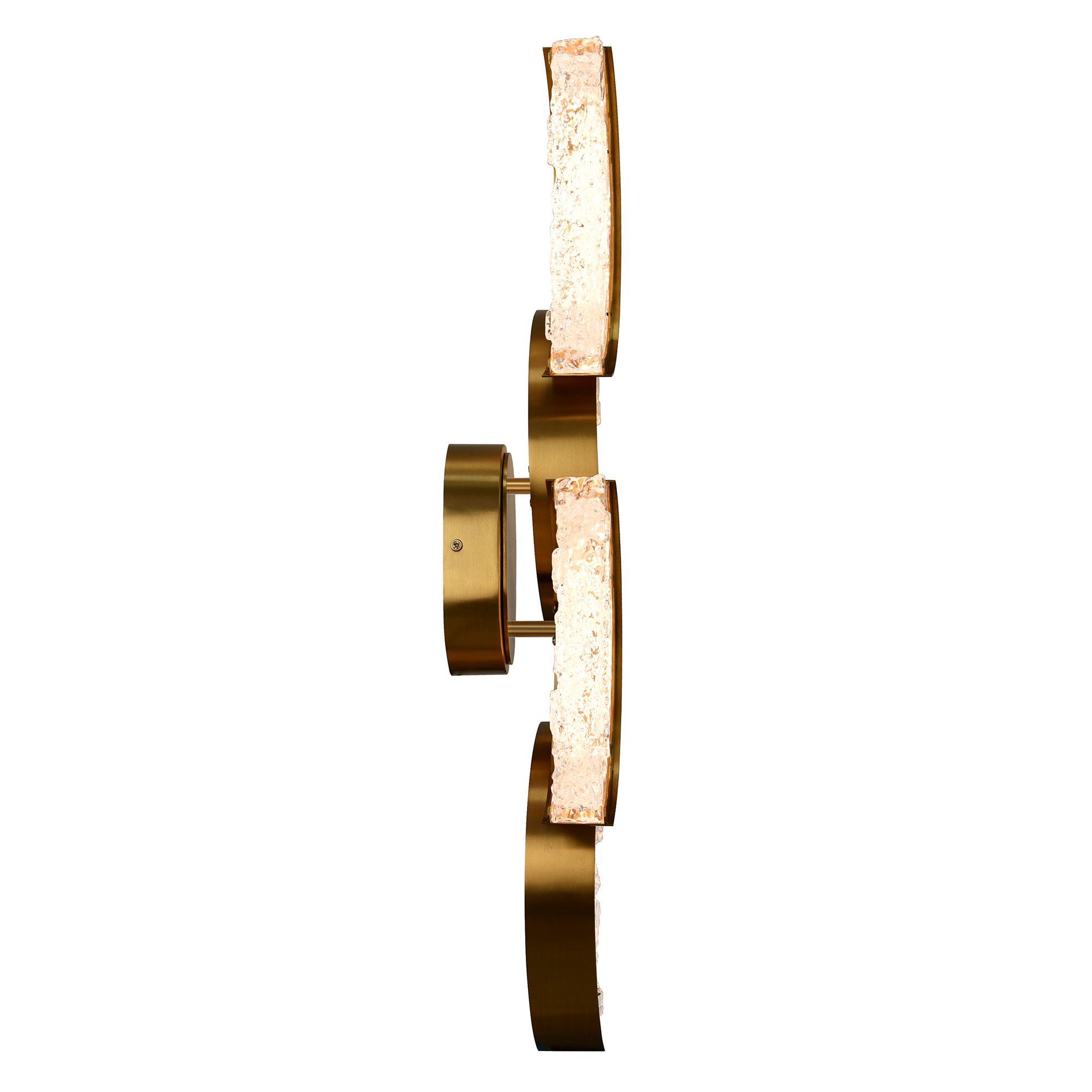 Image 3 Moon Integrated LED 8in Brass Wall Light with Handcrafted Glass more views