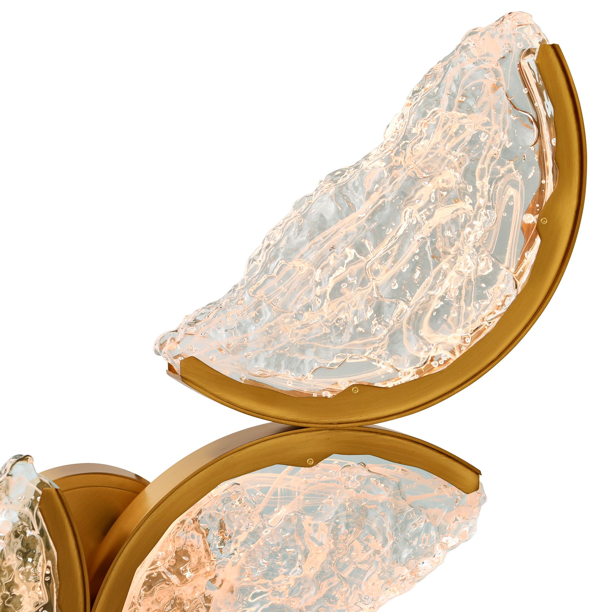 Image 6 Moon Integrated LED 8in Brass Wall Light with Handcrafted Glass more views