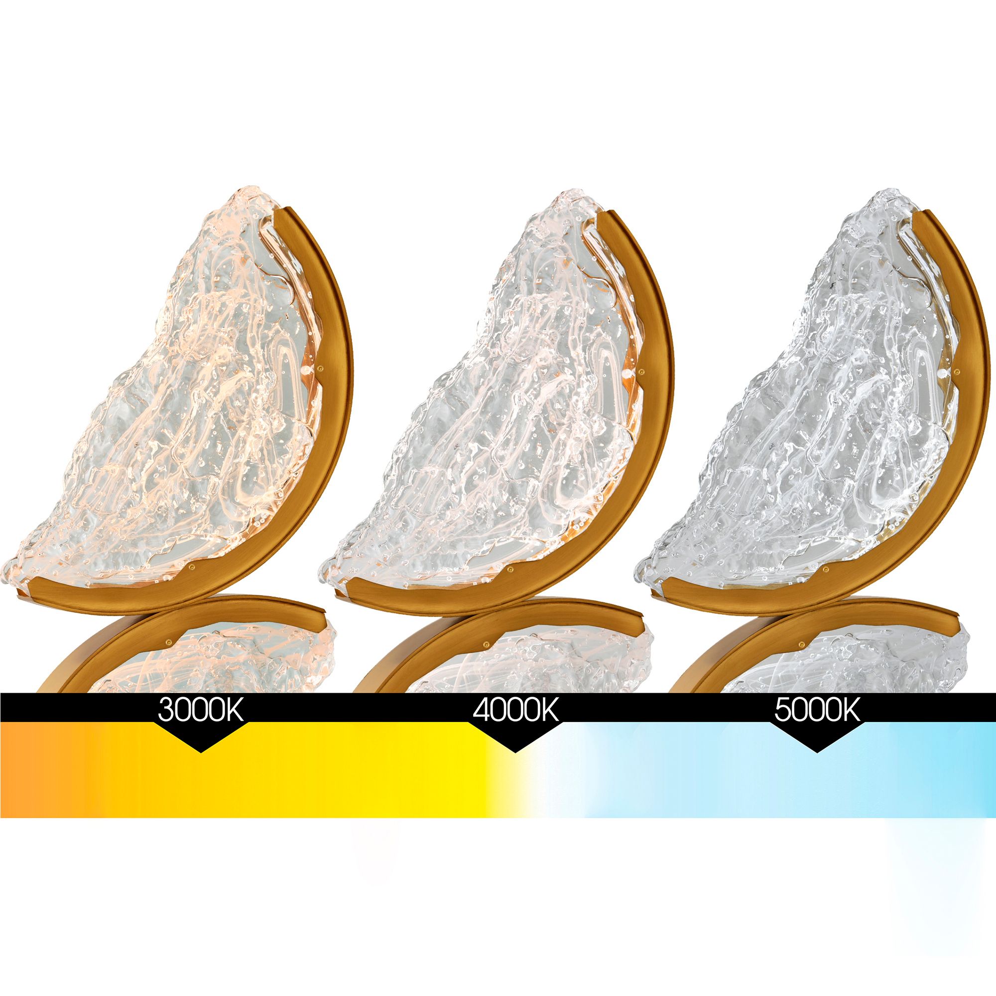 Image 7 Moon Integrated LED 8in Brass Wall Light with Handcrafted Glass more views