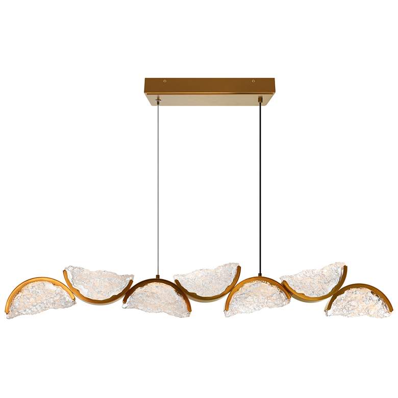 Image 1 Moon Integrated LED Brass Chandelier