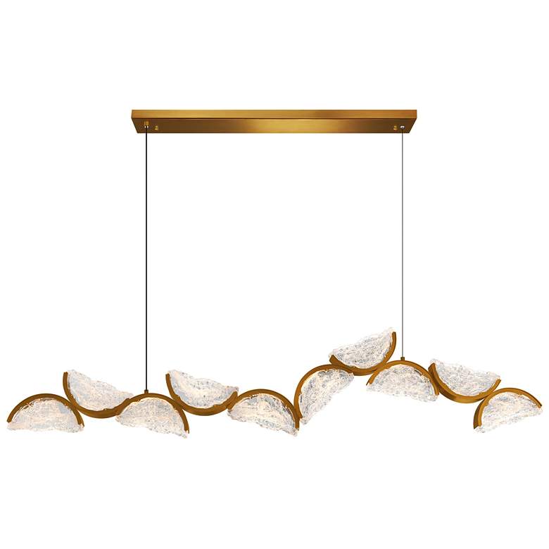 Image 1 Moon Integrated LED Brass Chandelier