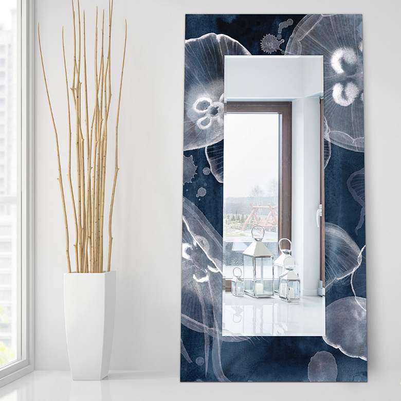 Image 2 Moon Jellies Art Glass 36" x 72" Rectangular Wall Mirror