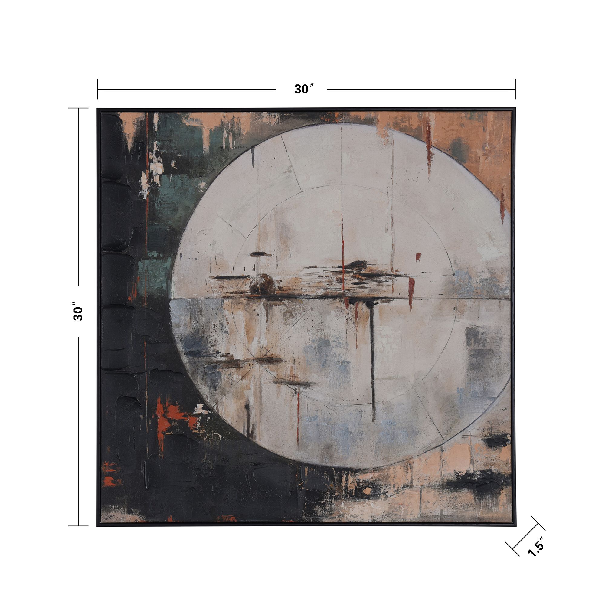 Image 7 Moon Movement I 30"W X 30"H Hand Embellished Framed Canvas Wall A more views