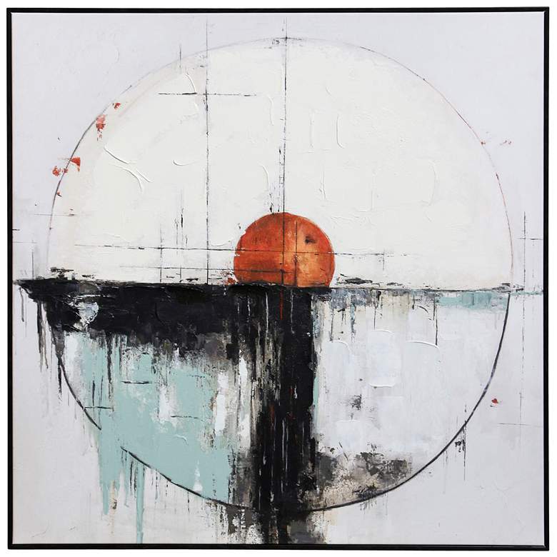 Image 1 Moon Movement II 30"W X 30"H Hand Embellished Framed Canvas Wall