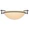 Moonband 11.4" Wide Black Semi-Flush With Sand Glass Shade