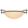 Moonband 11.4" Wide Black Semi-Flush With Sand Glass Shade