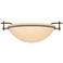 Moonband 11.4" Wide Bronze Semi-Flush With Sand Glass Shade