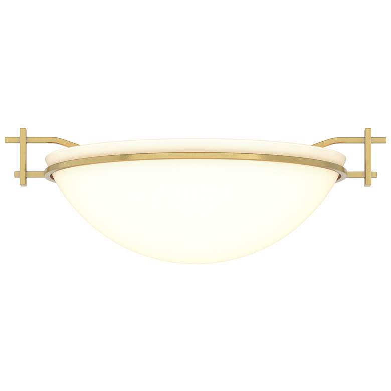 Image 1 Moonband 11.4" Wide Modern Brass Semi-Flush With Opal Glass Shade