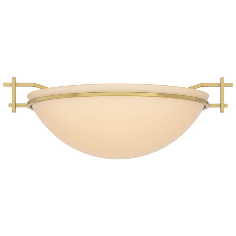 Image 1 Moonband 11.4" Wide Modern Brass Semi-Flush With Sand Glass Shade