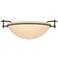 Moonband 11.4" Wide Natural Iron Semi-Flush With Sand Glass Shade