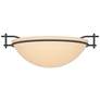 Moonband 11.4" Wide Natural Iron Semi-Flush With Sand Glass Shade