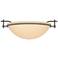 Moonband 11.4" Wide Oil Rubbed Bronze Semi-Flush With Sand Glass Shade