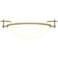 Moonband 11.4" Wide Soft Gold Semi-Flush With Opal Glass Shade