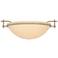 Moonband 11.4" Wide Soft Gold Semi-Flush With Sand Glass Shade