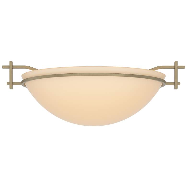 Image 1 Moonband 11.4" Wide Soft Gold Semi-Flush With Sand Glass Shade