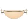 Moonband 11.4" Wide Soft Gold Semi-Flush With Sand Glass Shade