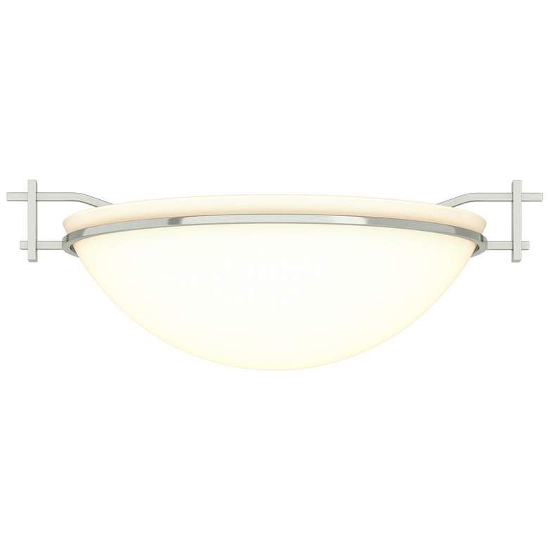 Image 1 Moonband 11.4 inch Wide Sterling Semi-Flush With Opal Glass Shade