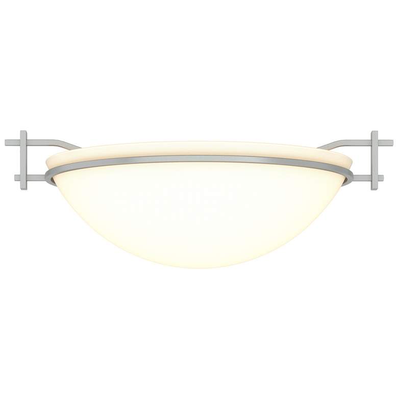 Image 1 Moonband 11.4" Wide Vintage Platinum Semi-Flush With Opal Glass Shade