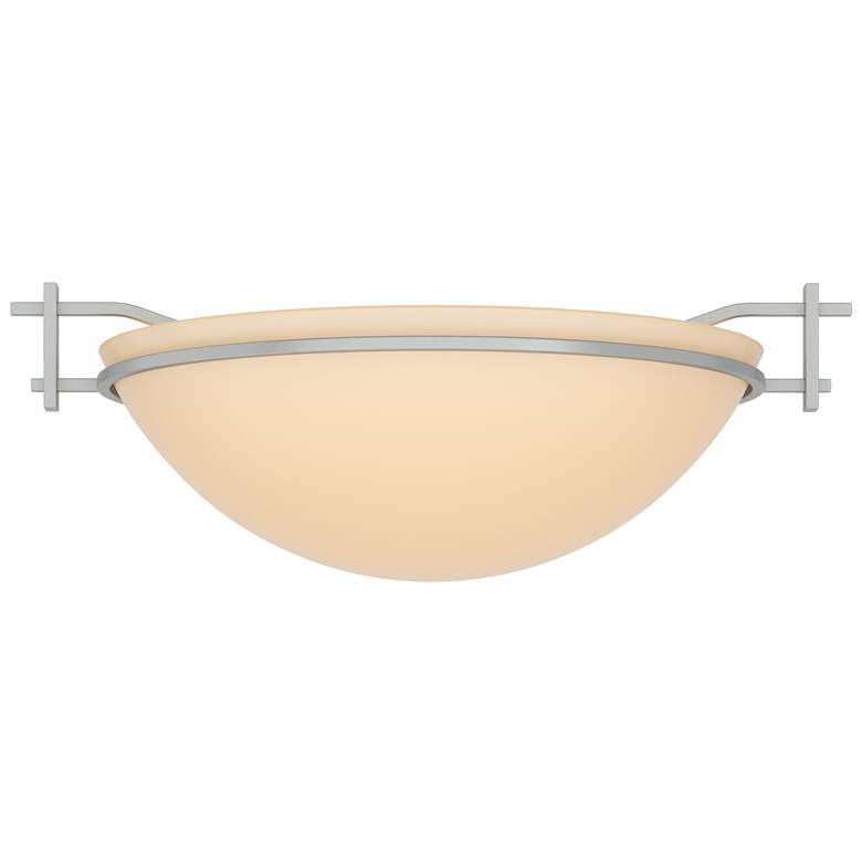 Image 1 Moonband 11.4" Wide Vintage Platinum Semi-Flush With Sand Glass Shade