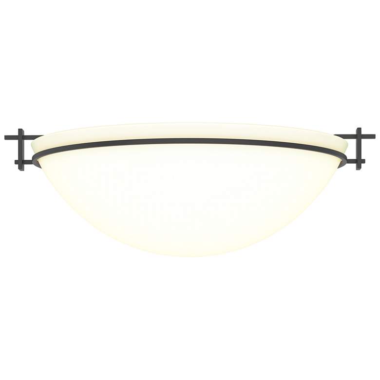 Image 1 Moonband 15.9 inch Wide Large Black Semi-Flush With Opal Glass Shade