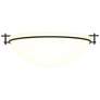 Moonband 15.9" Wide Large Black Semi-Flush With Opal Glass Shade