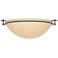 Moonband 15.9" Wide Large Black Semi-Flush With Sand Glass Shade