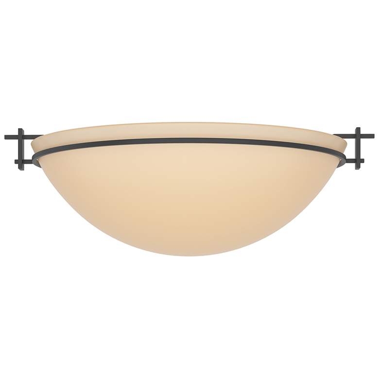 Image 1 Moonband 15.9 inch Wide Large Black Semi-Flush With Sand Glass Shade