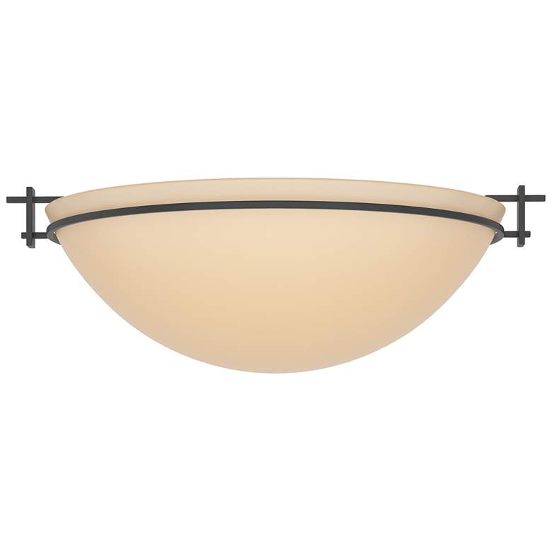 Image 1 Moonband 15.9" Wide Large Black Semi-Flush With Sand Glass Shade