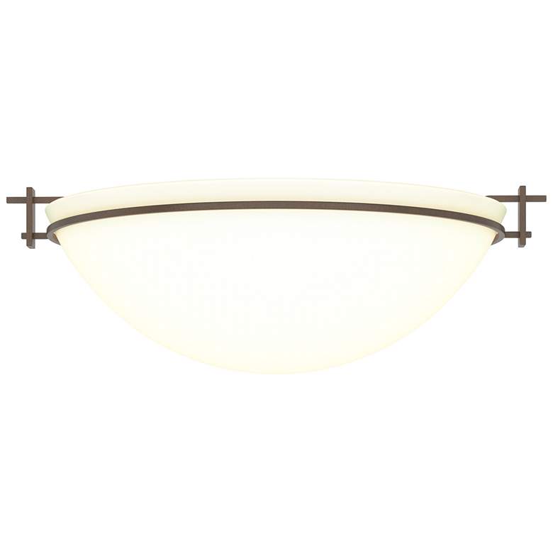 Image 1 Moonband 15.9 inch Wide Large Bronze Semi-Flush With Opal Glass Shade