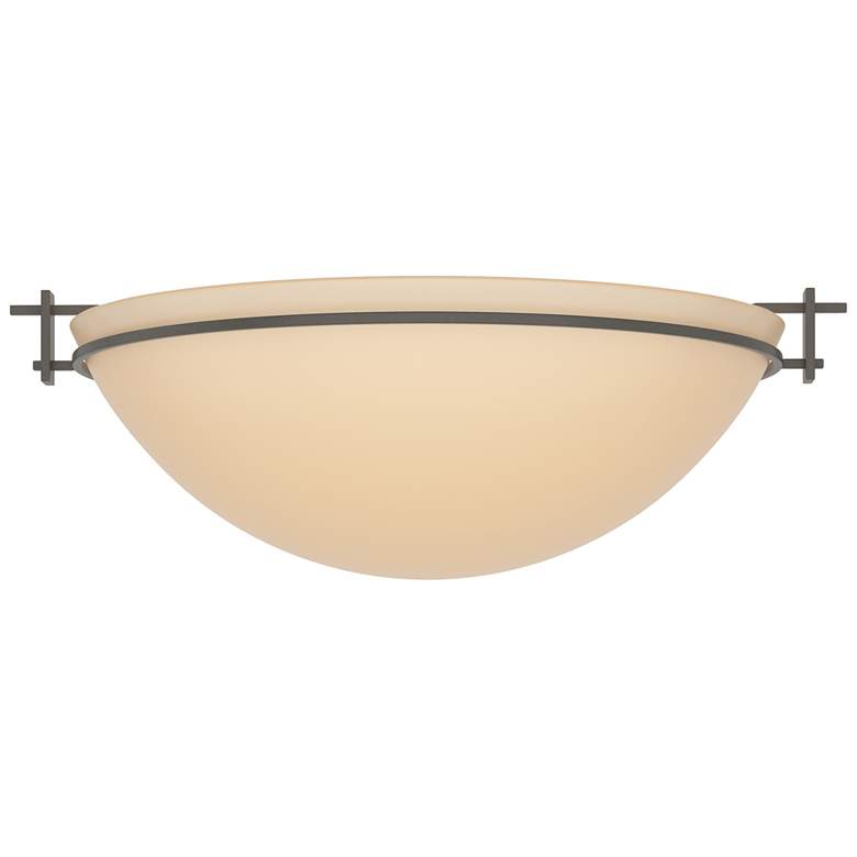 Image 1 Moonband 15.9" Wide Large Dark Smoke Semi-Flush With Sand Glass Shade