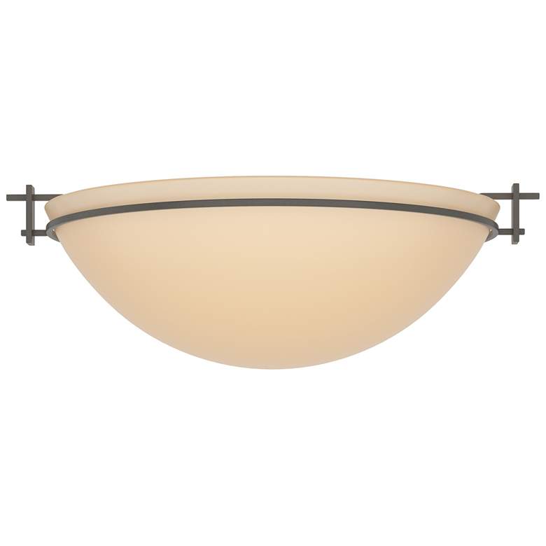 Image 1 Moonband 15.9 inch Wide Large Dark Smoke Semi-Flush With Sand Glass Shade