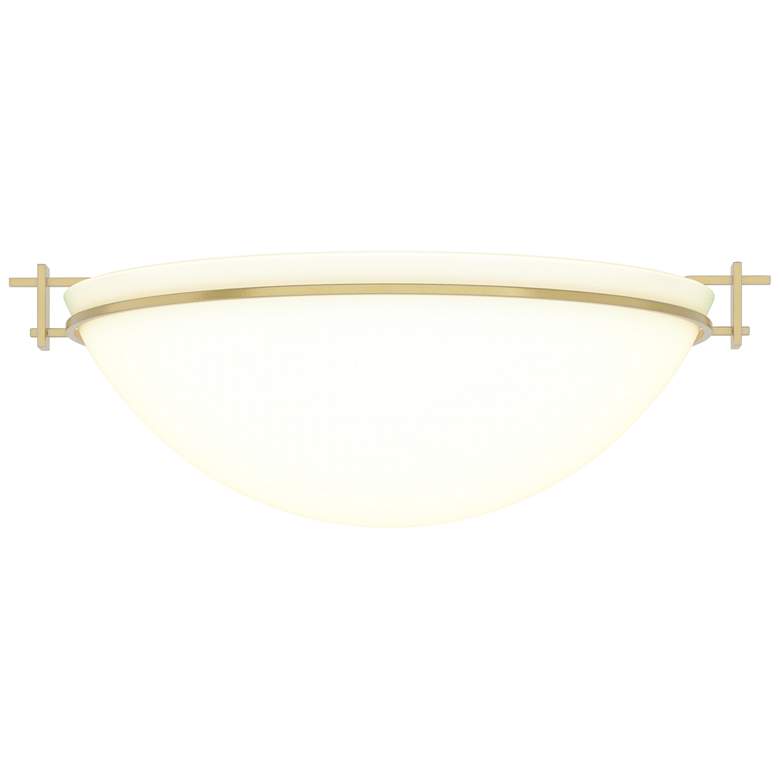 Image 1 Moonband 15.9" Wide Large Modern Brass Semi-Flush With Opal Glass Shad