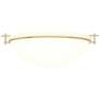 Moonband 15.9" Wide Large Modern Brass Semi-Flush With Opal Glass Shad