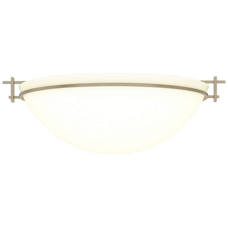 Image 1 Moonband 15.9" Wide Large Soft Gold Semi-Flush With Opal Glass Shade