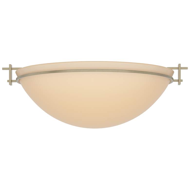 Image 1 Moonband 15.9" Wide Large Soft Gold Semi-Flush With Sand Glass Shade