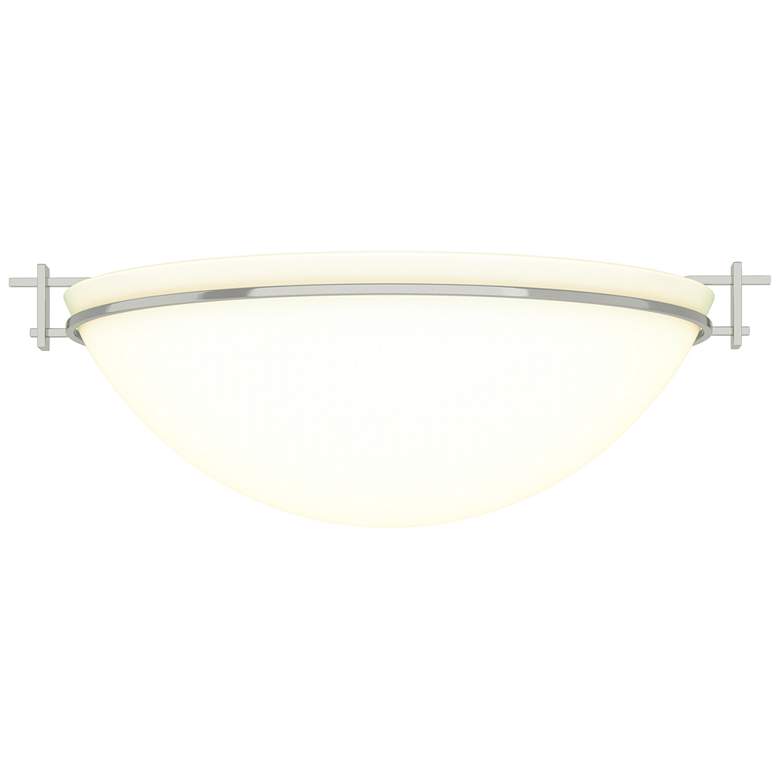 Image 1 Moonband 15.9" Wide Large Sterling Semi-Flush With Opal Glass Shade