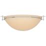 Moonband 15.9" Wide Large Sterling Semi-Flush With Sand Glass Shade