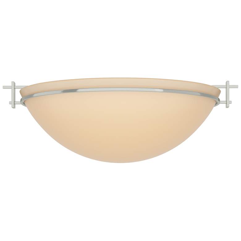 Image 1 Moonband 15.9" Wide Large Sterling Semi-Flush With Sand Glass Shade