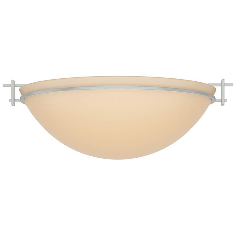 Image 1 Moonband 15.9" Wide Large Vintage Platinum Semi-Flush With Sand Glass