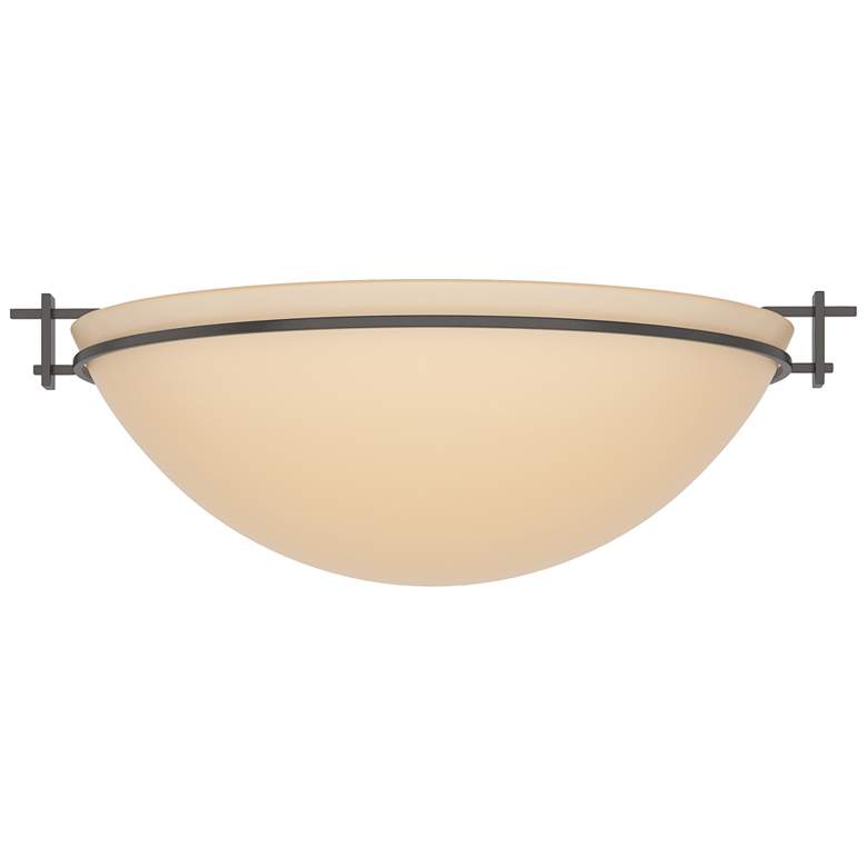 Image 1 Moonband 15.9"W Large Oil Rubbed Bronze Semi-Flush With Sand Glass Sha