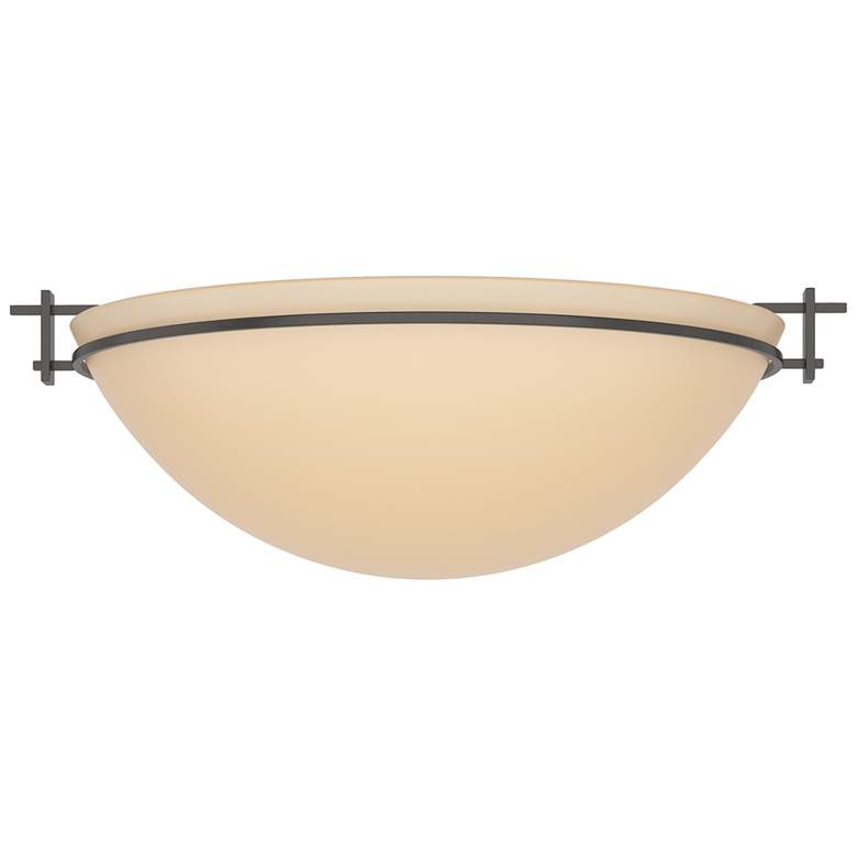 Image 1 Moonband 15.9 inchW Large Oil Rubbed Bronze Semi-Flush With Sand Glass Sha