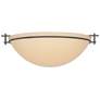 Moonband 15.9"W Large Oil Rubbed Bronze Semi-Flush With Sand Glass Sha